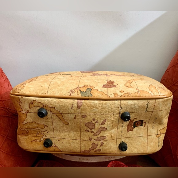 💼🧳FEMOOBORO TRAVEL BAG, LEATHER, MAP PRINT💼IITALY🧳#FEMO - Picture 8 of 17